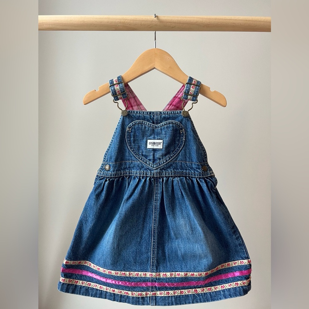 Vintage OshKosh Heart Jean Dress 24M